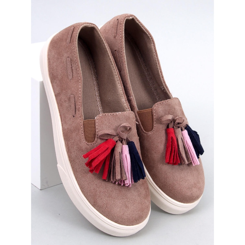 BM Salma Khaki fransade vårsneakers beige 1