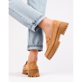 Brun mocka loafers dam från Shelovet med tjock sula 1