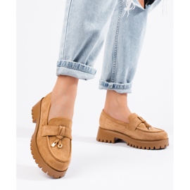 Bruna dam loafers med tjock sula från Shelovet 1