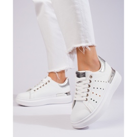 Shelovet vita sneakers med tjocka sulor 2