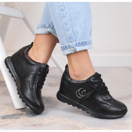 Damsportskor med dold kil svart Jezzi ASA170-11 1