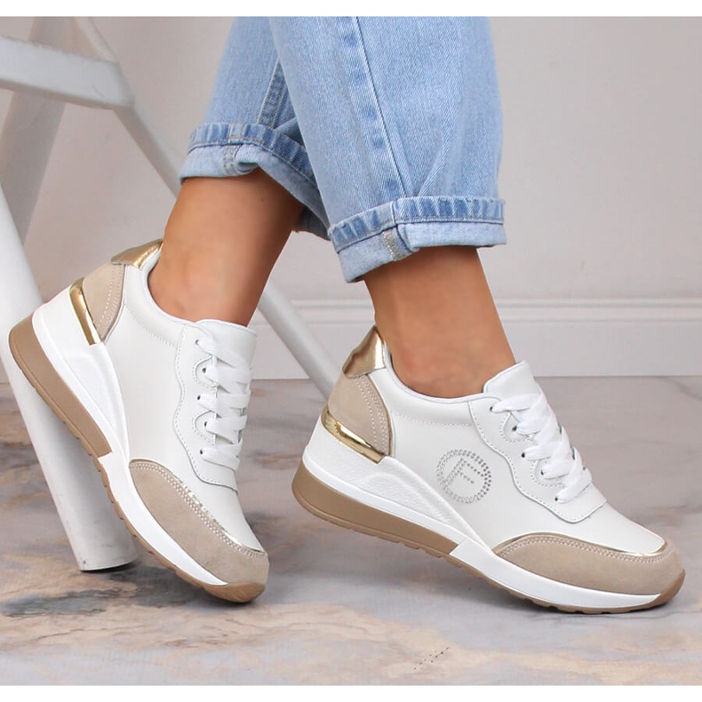 Sportskor i flerfärgat läder för kvinnor Filippo DP4660 mångfärgad 1