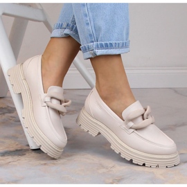 Big Star höga klackar och plattformsloafers med beige kedja LL274581 1