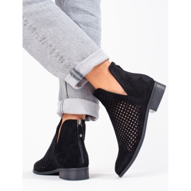 W. Potocki Kvinnors genombrutna stövlar Potocki svart mocka 2