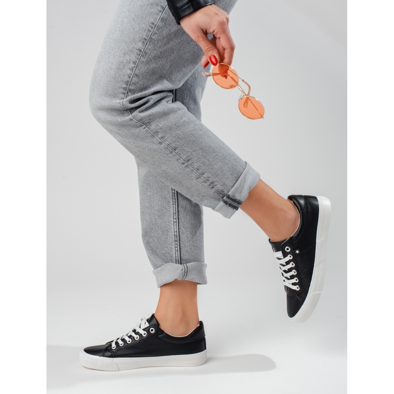 Klassiska svarta Vinceza-sneakers för kvinnor 2