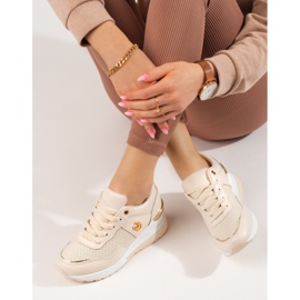 Shelovet beige sneakers för kvinnor 2