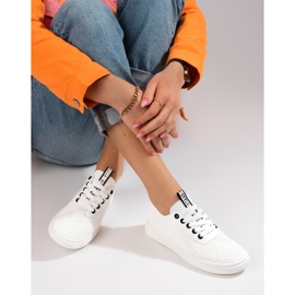 Vita Shelovet genombrutna sportskor för kvinnor 2