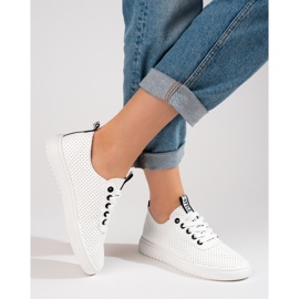 Vita Shelovet genombrutna sportskor för kvinnor 1