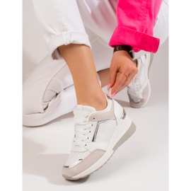Shelovet vita wedge sneakers för kvinnor 1