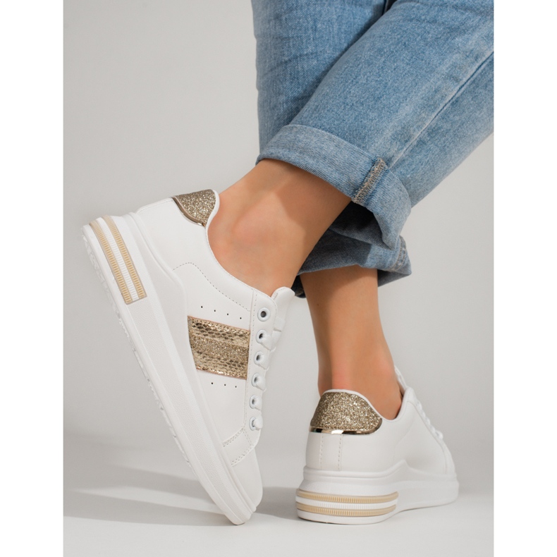 Shelovet dam sneakers på en hög plattform vita 1