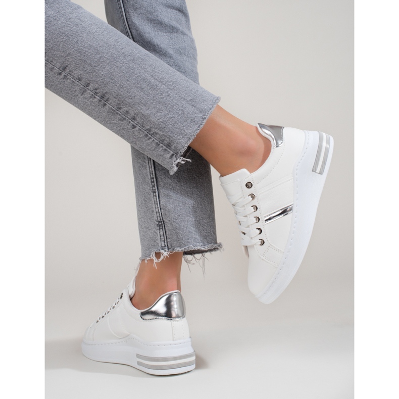 Vita damstövlar med Shelovet tjocka sulor 2