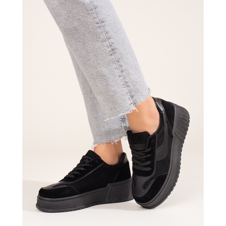 Plattstövlar i mocka för kvinnor svarta Shelovet 2