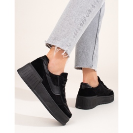 Plattstövlar i mocka för kvinnor svarta Shelovet 1