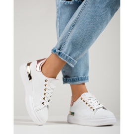 Shelovet vita sneakers för kvinnor med guldinlägg 1