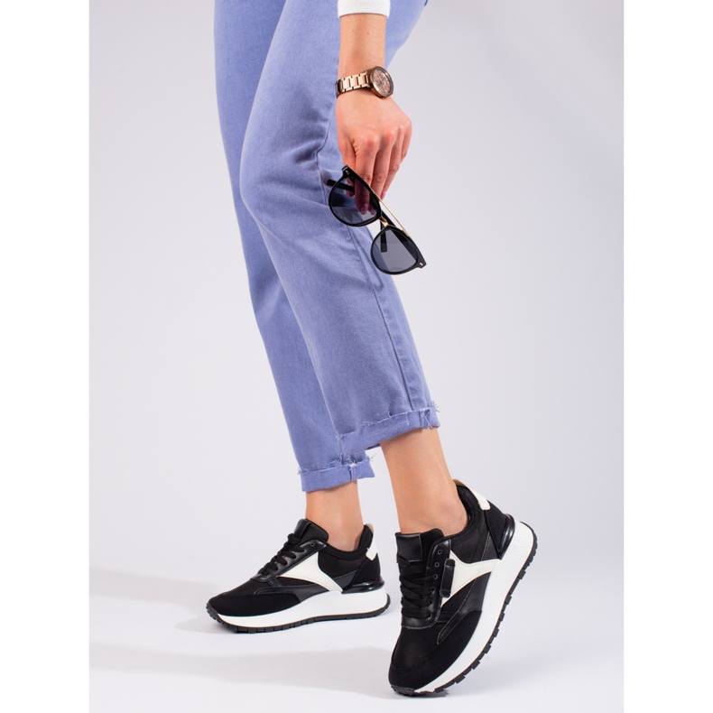 Svarta Shelovet högplattformssportskor för kvinnor 1