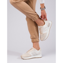 Beige sneakers med tjock sula från Shelovet 1