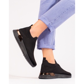 Lättviktssvarta Shelovet sportskor i textil 1