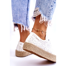 Big Star flätade plattformssneakers för kvinnor LL274199 Vit 4