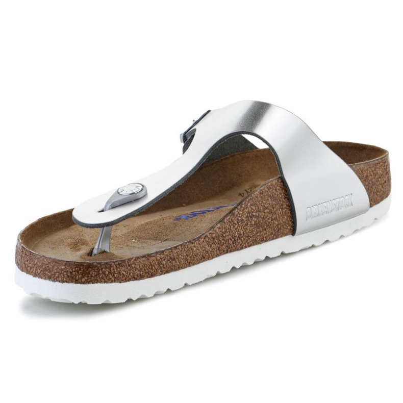 Brinkenstock Birkenstock Giizeh Silver Flip Flops W 1003675 silver- 1