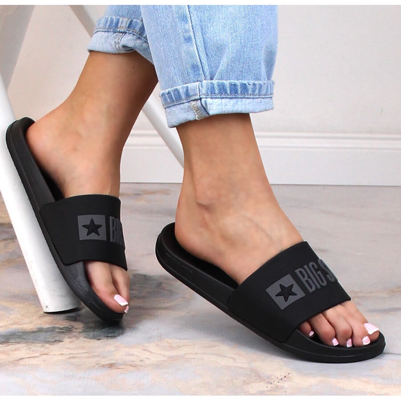 Big Star FF274A200 svarta damtofflor för pool 1