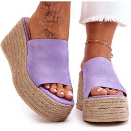 STEPHAN Damtofflor med kil och plattform Lila Ysabel violett 4