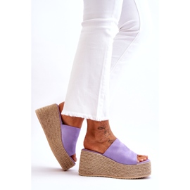 STEPHAN Damtofflor med kil och plattform Lila Ysabel purpur 2