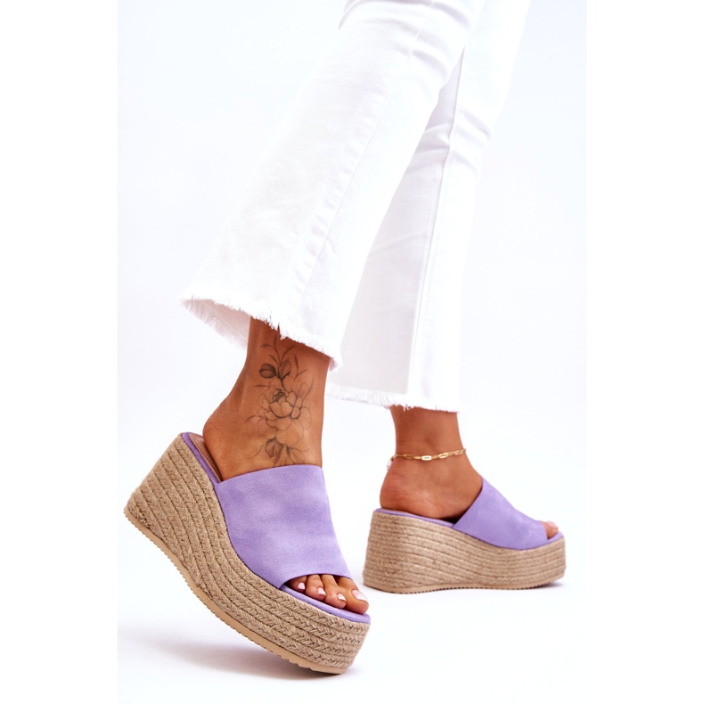 STEPHAN Damtofflor med kil och plattform Lila Ysabel violett 1