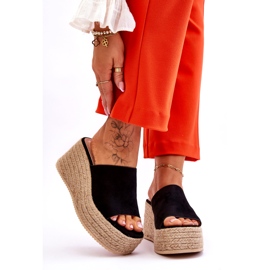 FS1 Damtofflor med kil och plattform Svart Ysabel 2