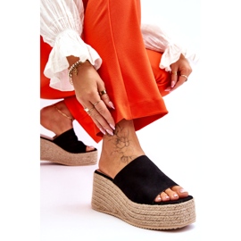 FS1 Damtofflor med kil och plattform Svart Ysabel 5