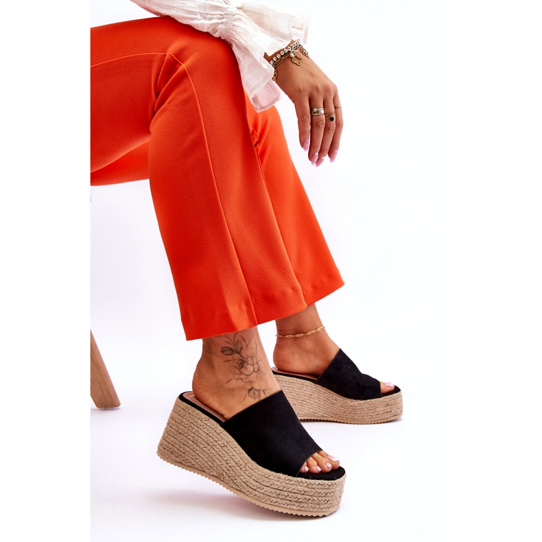 FS1 Damtofflor med kil och plattform Svart Ysabel 6