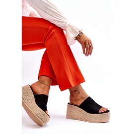 FS1 Damtofflor med kil och plattform Svart Ysabel 7