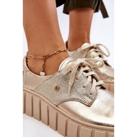 Lemar Platformskor i läder, guld gyllene 2