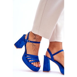 FB2 Platformsandaler i mocka för kvinnor Blå Verda 3