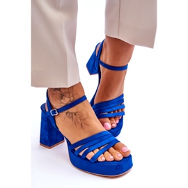 FB2 Platformsandaler i mocka för kvinnor Blå Verda 7