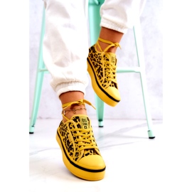 Sneakers dam Pantera Big Star JJ274616 Gul 7