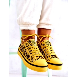 Sneakers dam Pantera Big Star JJ274616 Gul 9