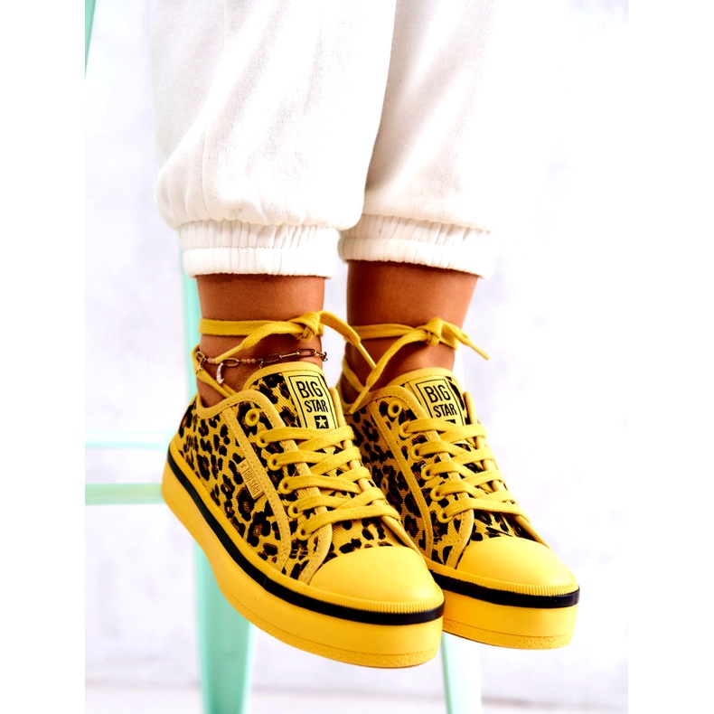 Sneakers dam Pantera Big Star JJ274616 Gul 9