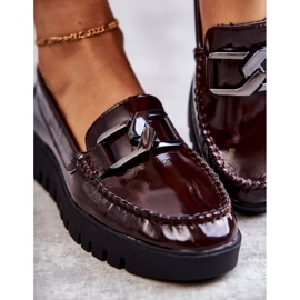 Sergio Leone Lackade Loafers På Burgundy Kjersti Plattformen röd 4