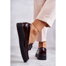 Sergio Leone Lackade Loafers På Burgundy Kjersti Plattformen röd 5