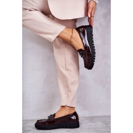 Sergio Leone Lackade Loafers På Burgundy Kjersti Plattformen röd 6