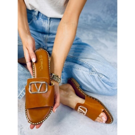 BM Tonya Camel tofflor för kvinnor brun 2