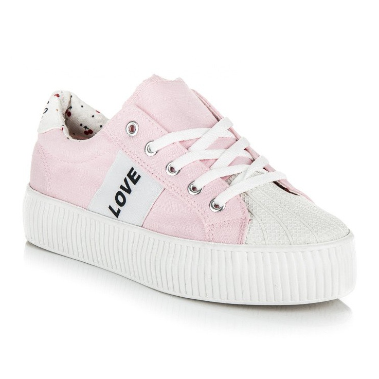 Kylie Love &amp; Peace Platform Sneakers rosa 1