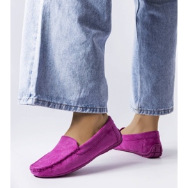 BM Lila loafers med lädersula från Souplet violett 1