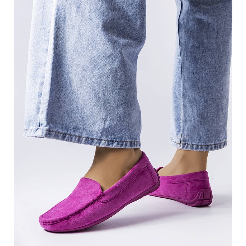 BM Lila loafers med lädersula från Souplet violett 1