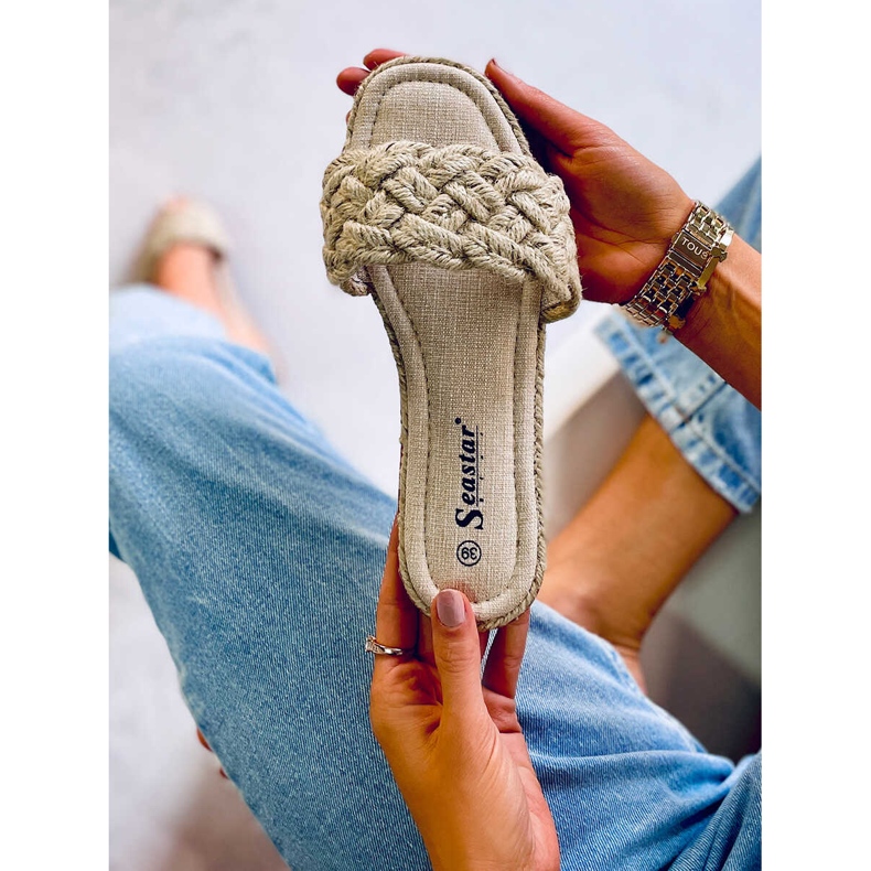 BM Erika Beige stringtofflor för kvinnor 2