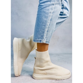 Ervin Beige sock high-top sneakers 1