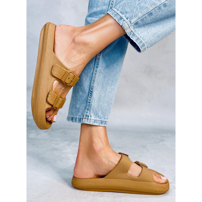 Aryn Khaki gummirutschbanor brun 2