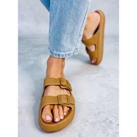 Aryn Khaki gummirutschbanor brun 1