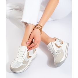Shelovet wedge sneakers för kvinnor beige 1