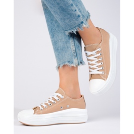 Beige high platform sneakers från Shelovet 2